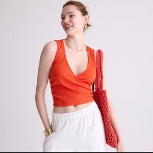 Rochet wrap top in vintage rib